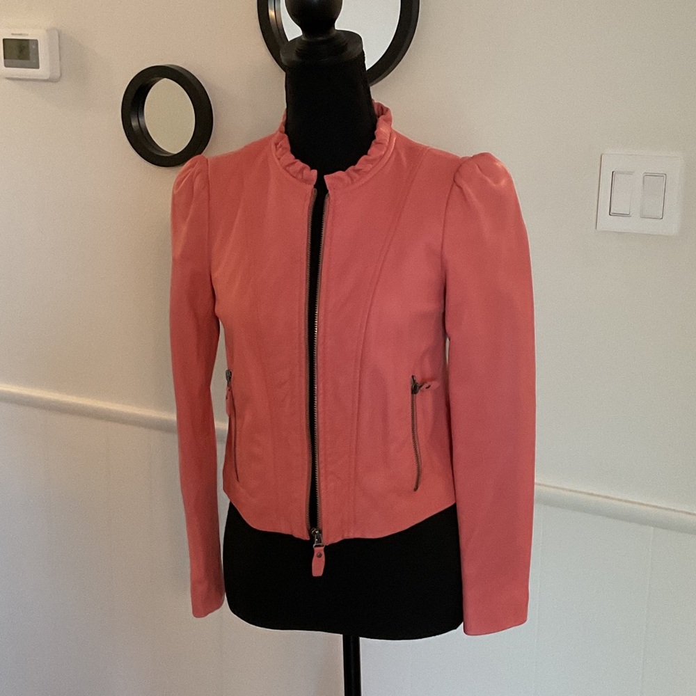 Rebecca Taylor Coral Leather Jacket